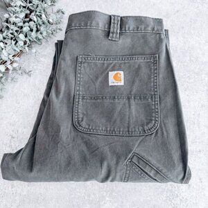 Carhartt Grey Canvas Relaxed Fit Pants Size 36x30